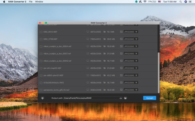 RAW Converter 2 2.6 for Mac|Mac版下载 | RAW照片格式转换