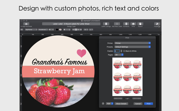 Orion Label And Print Studio 2.60 for Mac|Mac版下载 | 标签设计及打印软件