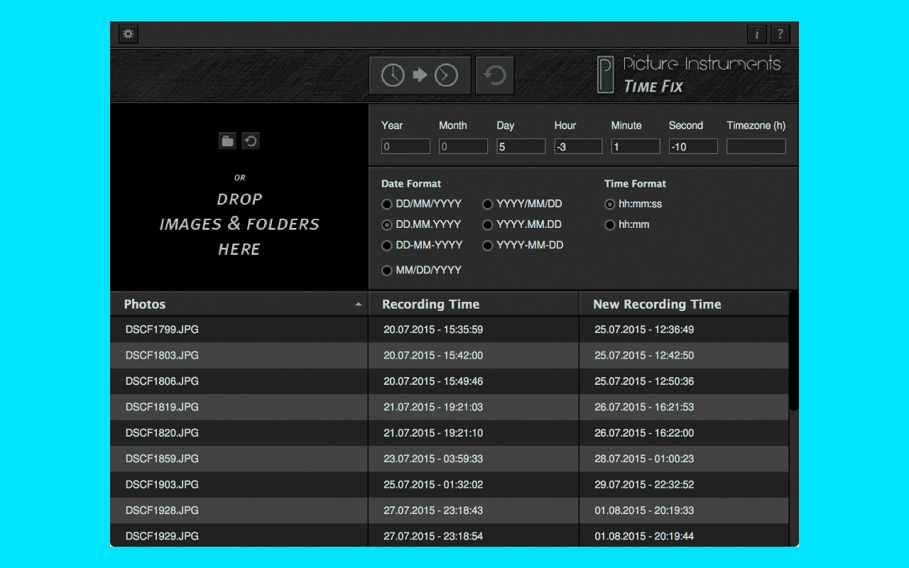 Picture Instruments Time Fix Pro 2.0.4 for Mac|Mac版下载 | 调整相片的时间戳
