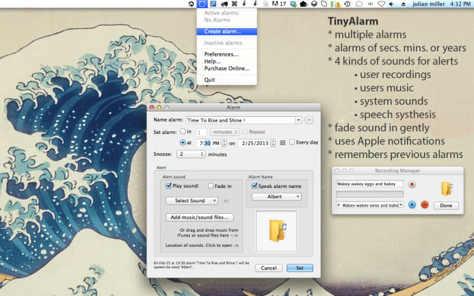 TinyAlarm 1.9.7 for Mac|Mac版下载 | 菜单栏上的小闹钟
