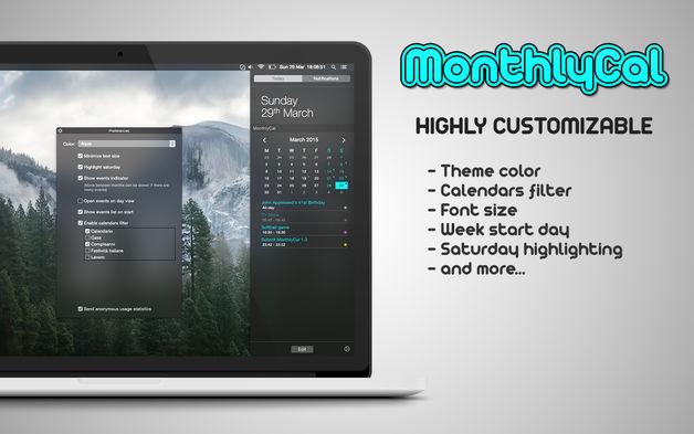 MonthlyCal 1.5.4 for Mac|Mac版下载 | 精美日历小部件