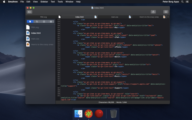 Smultron 11 - Text editor 11.2.7 for Mac|Mac版下载 | 文本编辑器