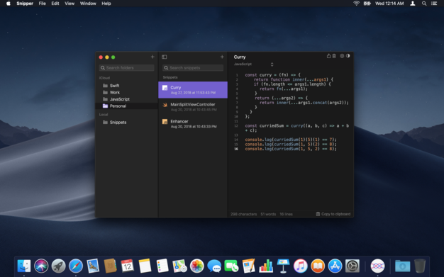 Snipper App 1.4.1 for Mac|Mac版下载 | 代码片段管理器