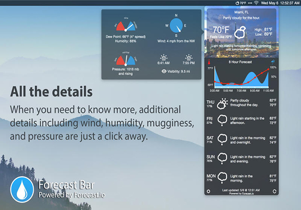 Forecast Bar 5.0 for Mac|Mac版下载 | 状态栏天气预报应用
