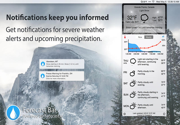 Forecast Bar 5.0 for Mac|Mac版下载 | 状态栏天气预报应用
