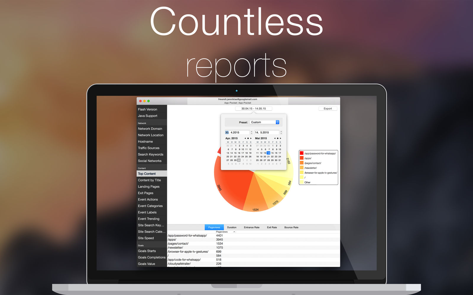 Statistics for GoogleAnalytics 2.0.3 for Mac|Mac版下载 | 谷歌数据统计分析工具
