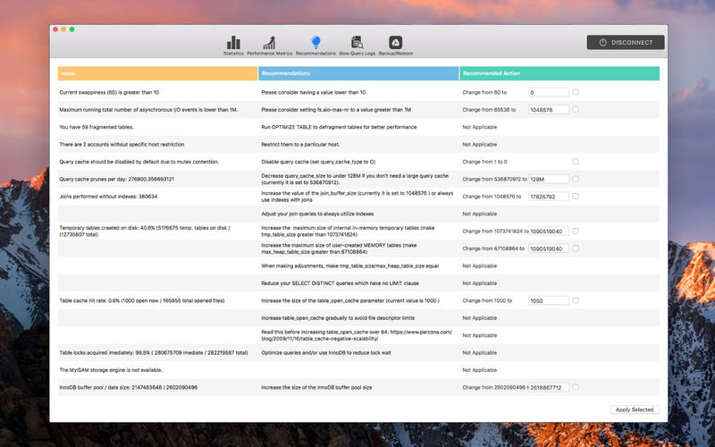MySQL Optimizer 1.9 for Mac|Mac版下载 | MySQL/MariaDB数据库优化工具