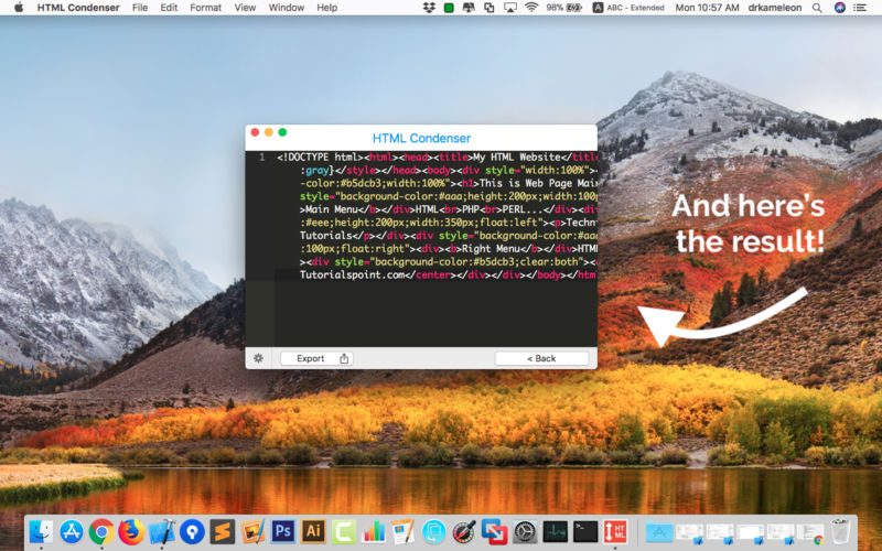 HTML Condenser 1.3 for Mac|Mac版下载 | 压缩HTML代码工具