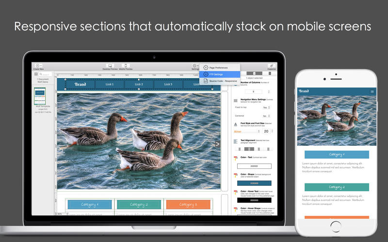 Wolf - Responsive Website Designer 1.52 for Mac|Mac版下载 | 网站设计软件