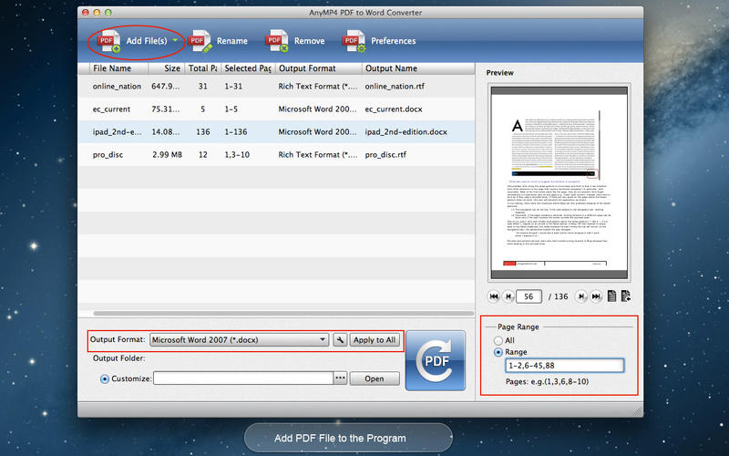 AnyMP4 PDF to Word Converter 3.0.67 for Mac|Mac版下载 | 