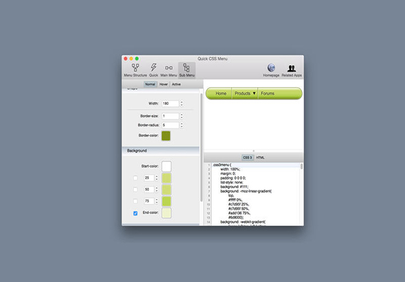 Quick CSS Menu 1.2 for Mac|Mac版下载 |