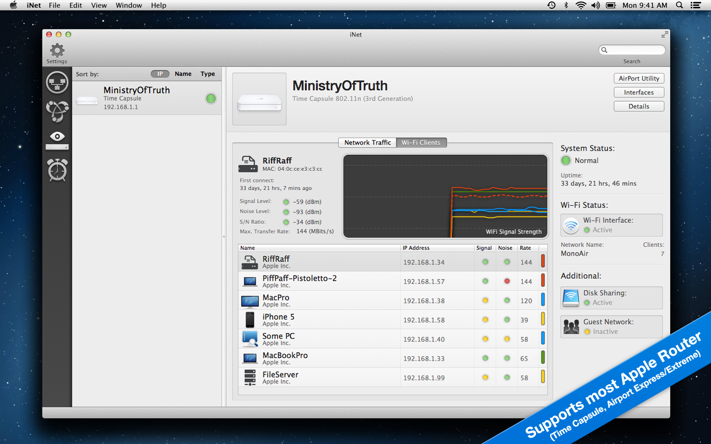 iNet Network Scanner for Mac 3.0.3 破解版 Mac上优秀的网络设备监视器