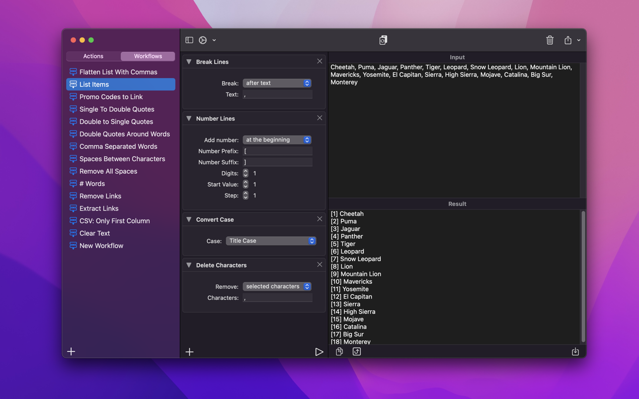 Text Workflow 1.7.1 Mac 破解版 文本转换工具