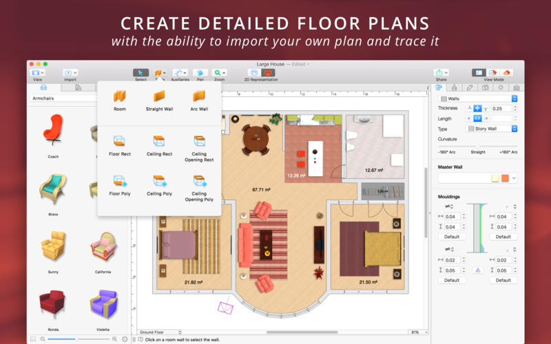 Live Home 3D Pro for Mac 4.8.1 中文破解版 强大的3D室内设计工具
