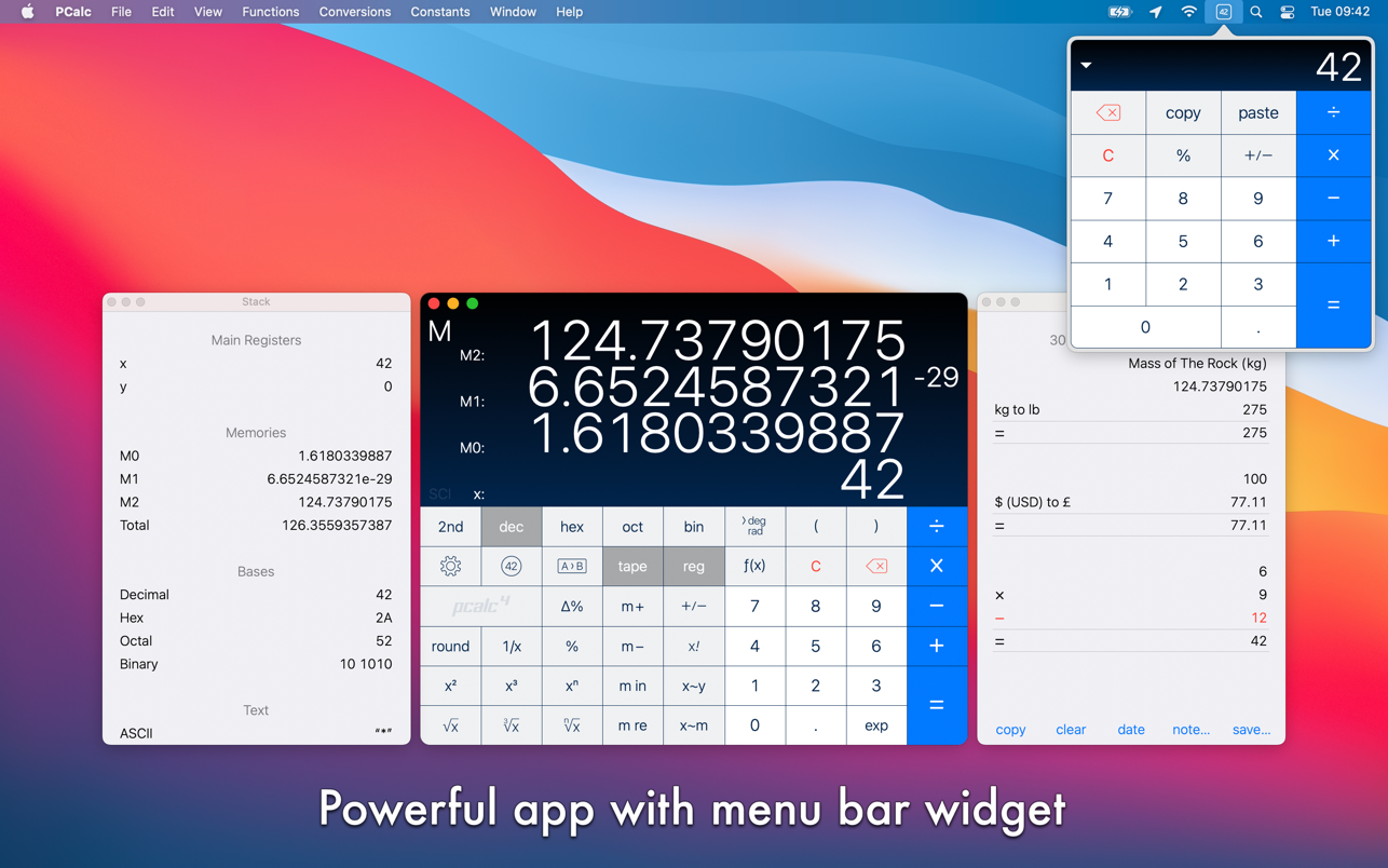 PCalc 4.10.7 Mac 破解版 Mac上强大的全功能科学计算器