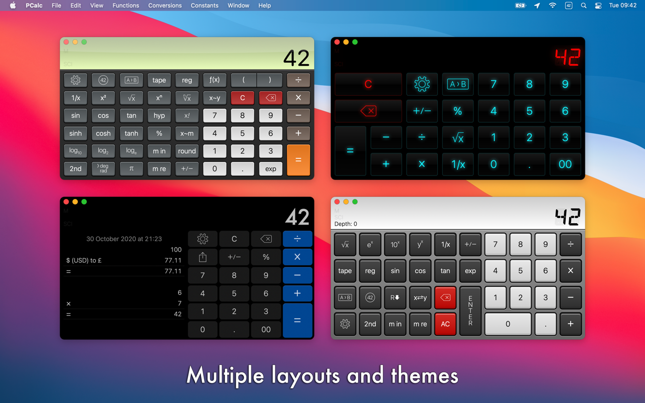 PCalc 4.10.7 Mac 破解版 Mac上强大的全功能科学计算器