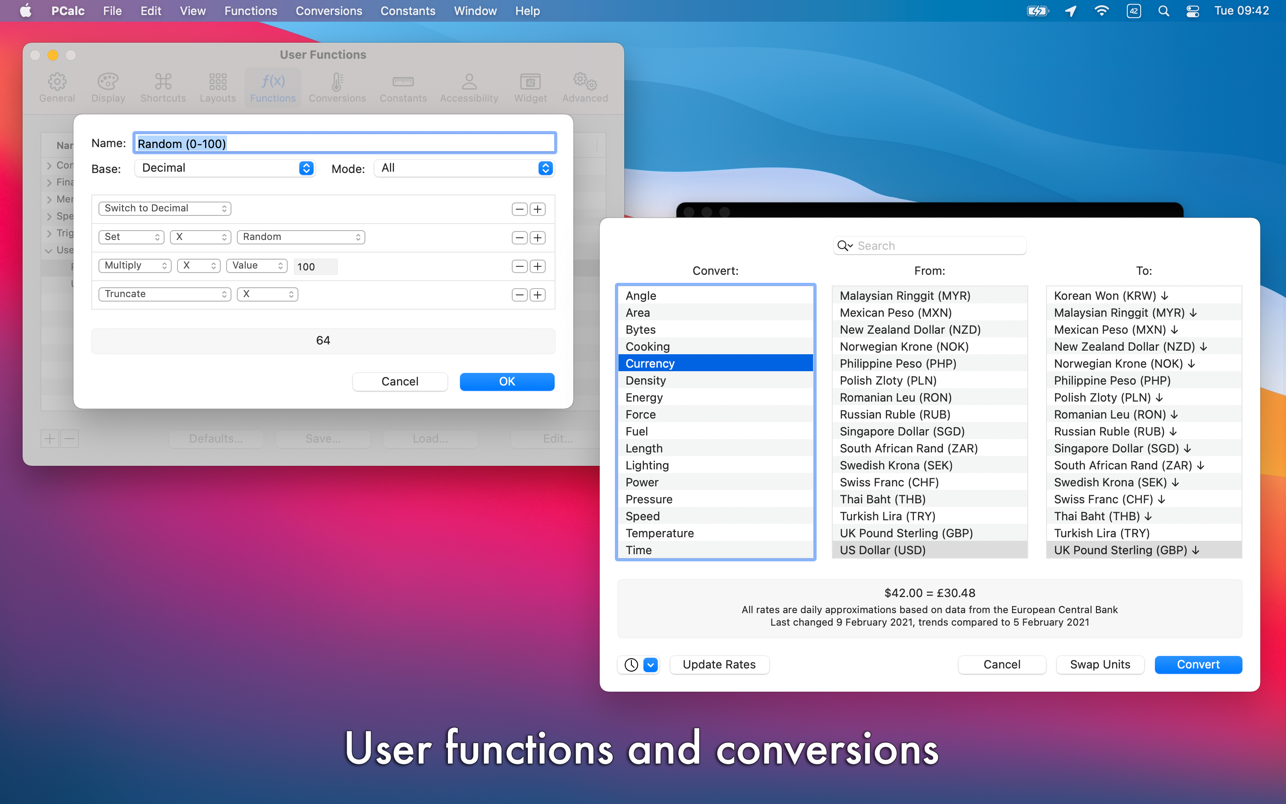 PCalc 4.10.7 Mac 破解版 Mac上强大的全功能科学计算器