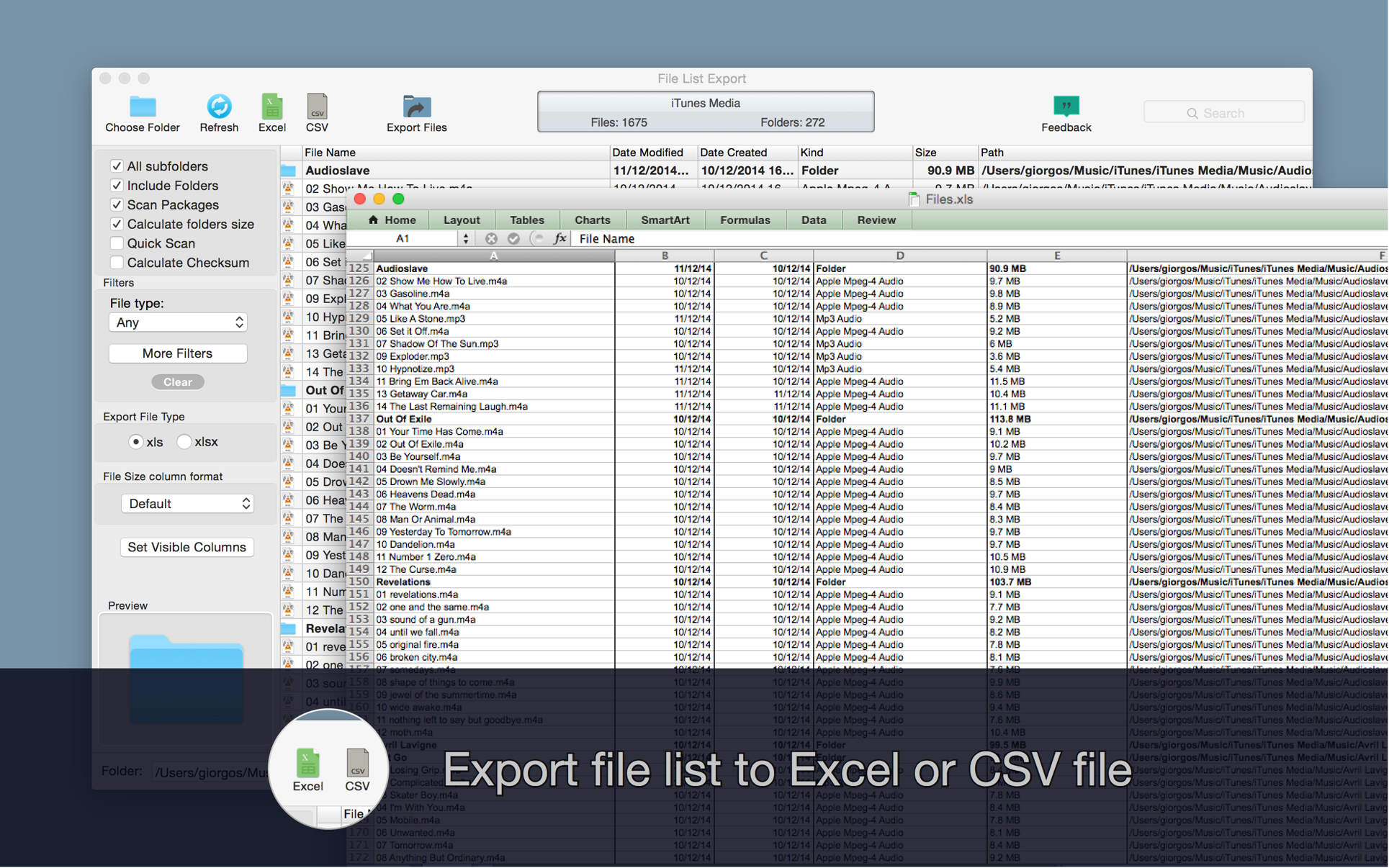 File list Export for Mac 2.8.1 破解版 文件列表导出工具