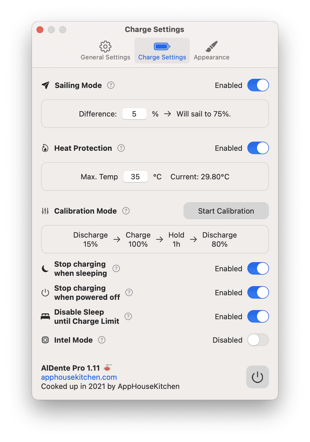 AlDente Pro 1.22.2 Mac 破解版 Mac电池最大充电限制工具
