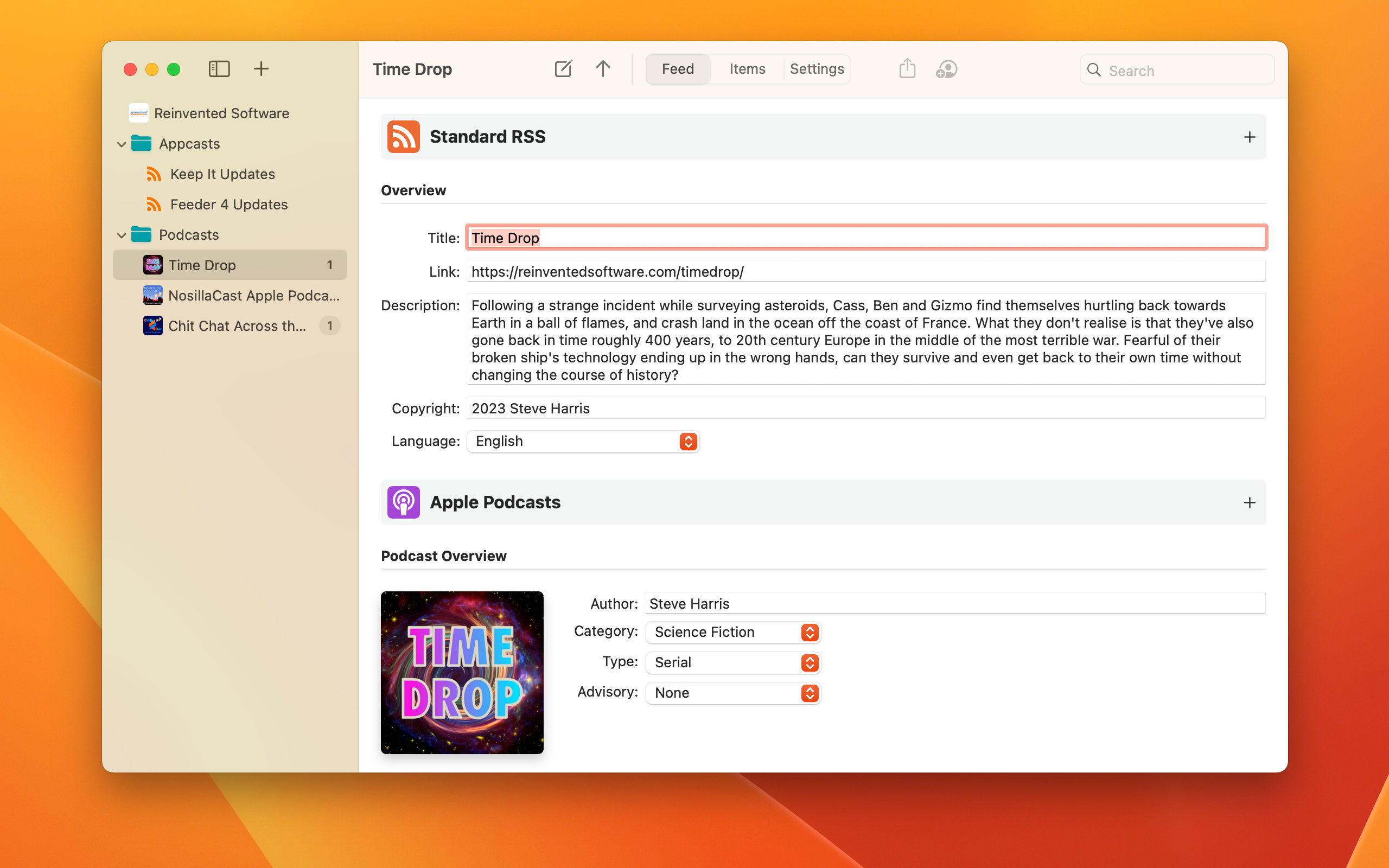 Feeder for Mac 4.5.4 破解版 创建和发布的RSS