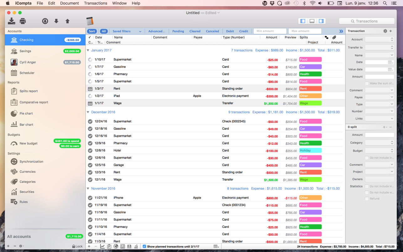 iCompta for Mac 6.0.68 破解版 优秀的财务管理工具