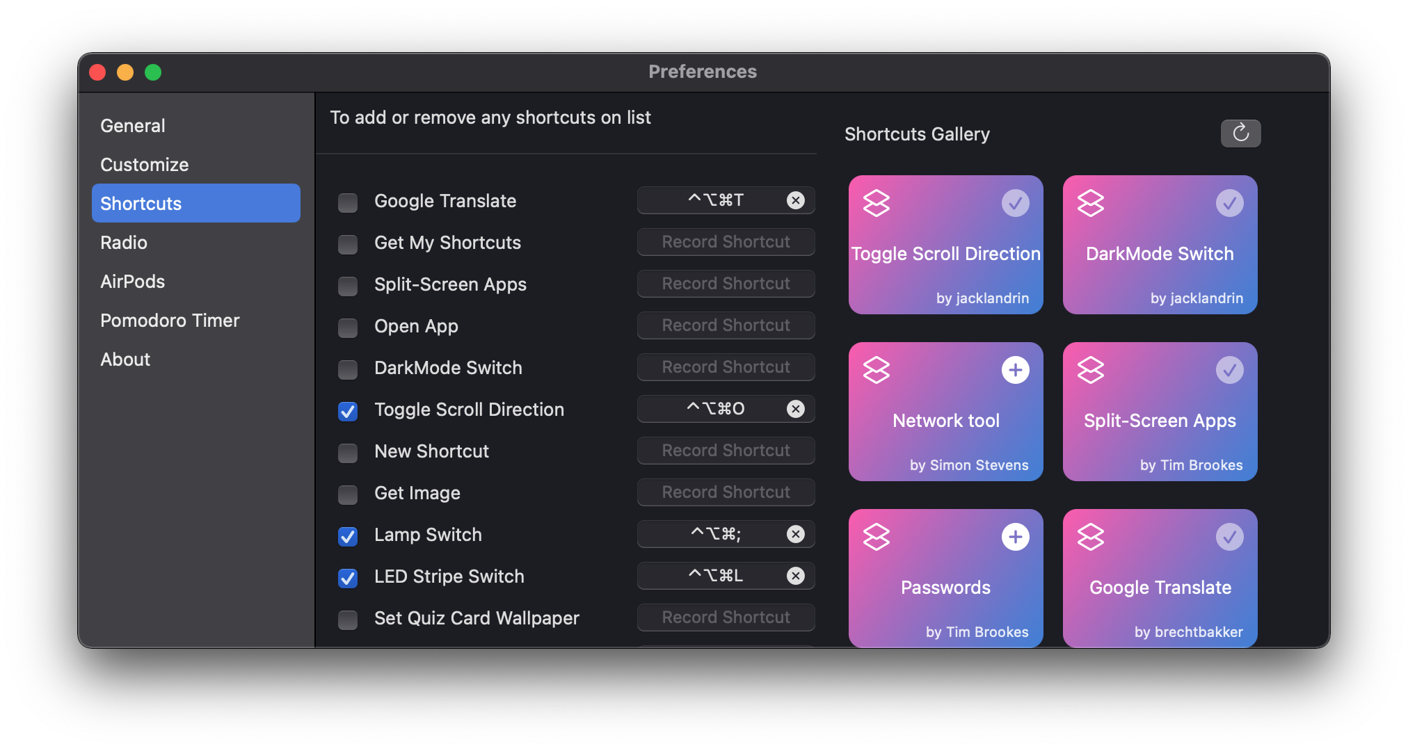 Only Switch for Mac 2.4 破解版 系统功能快速开关工具