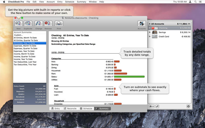 CheckBook Pro for Mac 2.7.18 破解版 个人理财管理工具