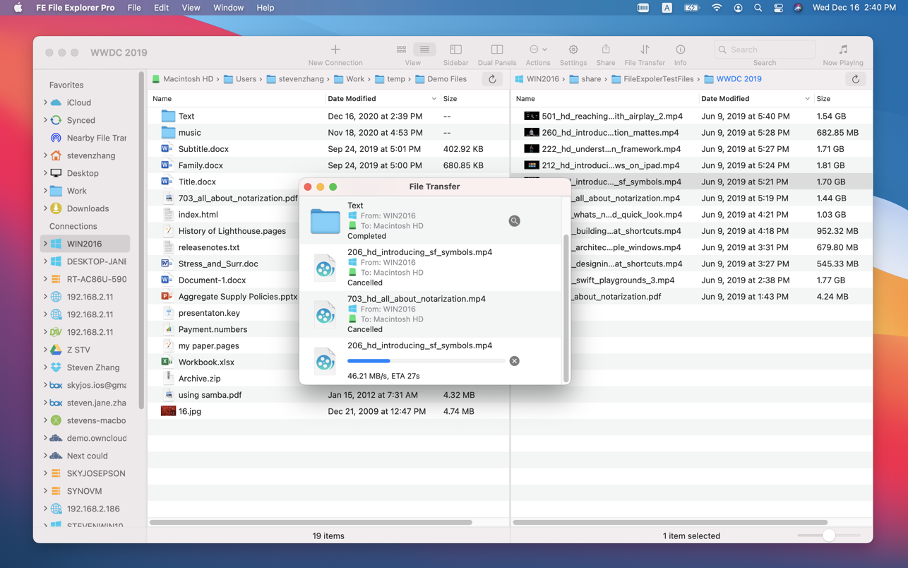 FE File Explorer Pro for Mac 3.4.2 中文破解版 访问FTP WebDAV和网盘上的文件