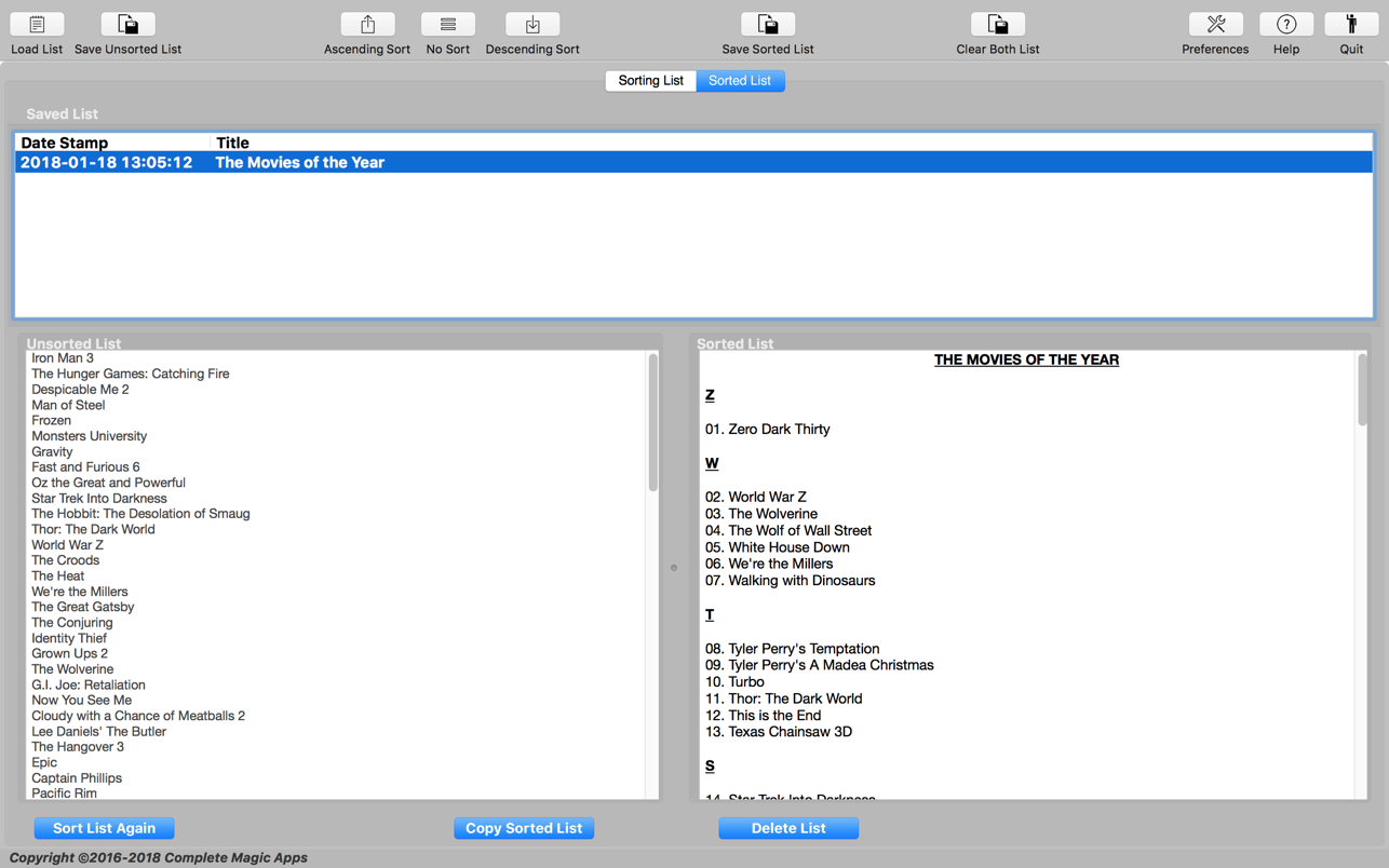 Magic Sort List for Mac 3.5.1 破解版 魔术排序软件