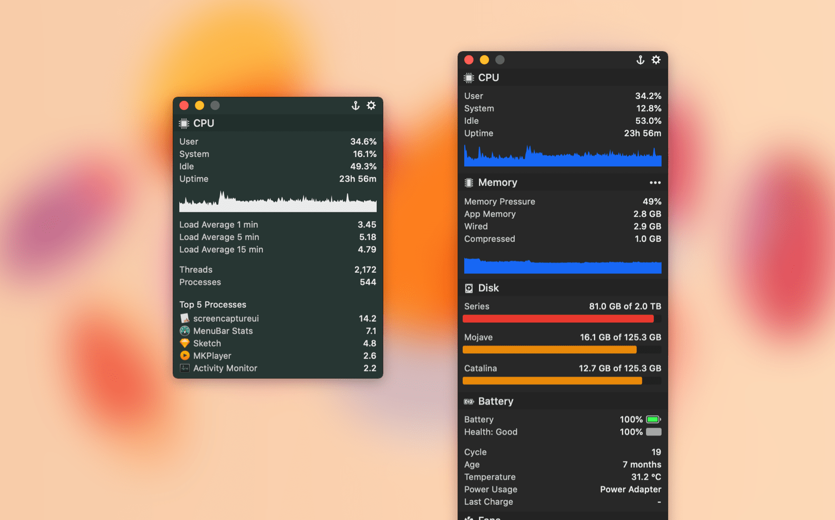 MenuBar Stats for Mac 3.9 破解版 值得尝试的Mac系统监控工具