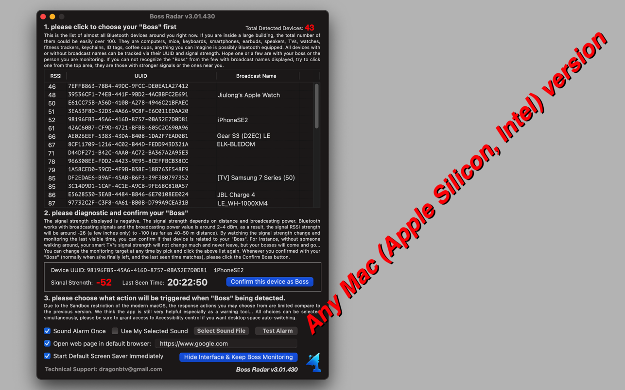 Boss Radar for Mac 3.05 破解版 蓝牙信号扫描软件