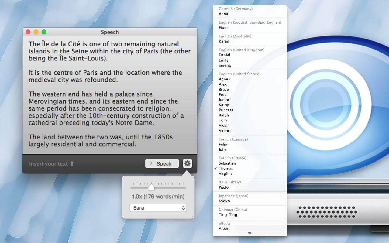 Speech 1.11.0 Mac 破解版 Mac语音合成器