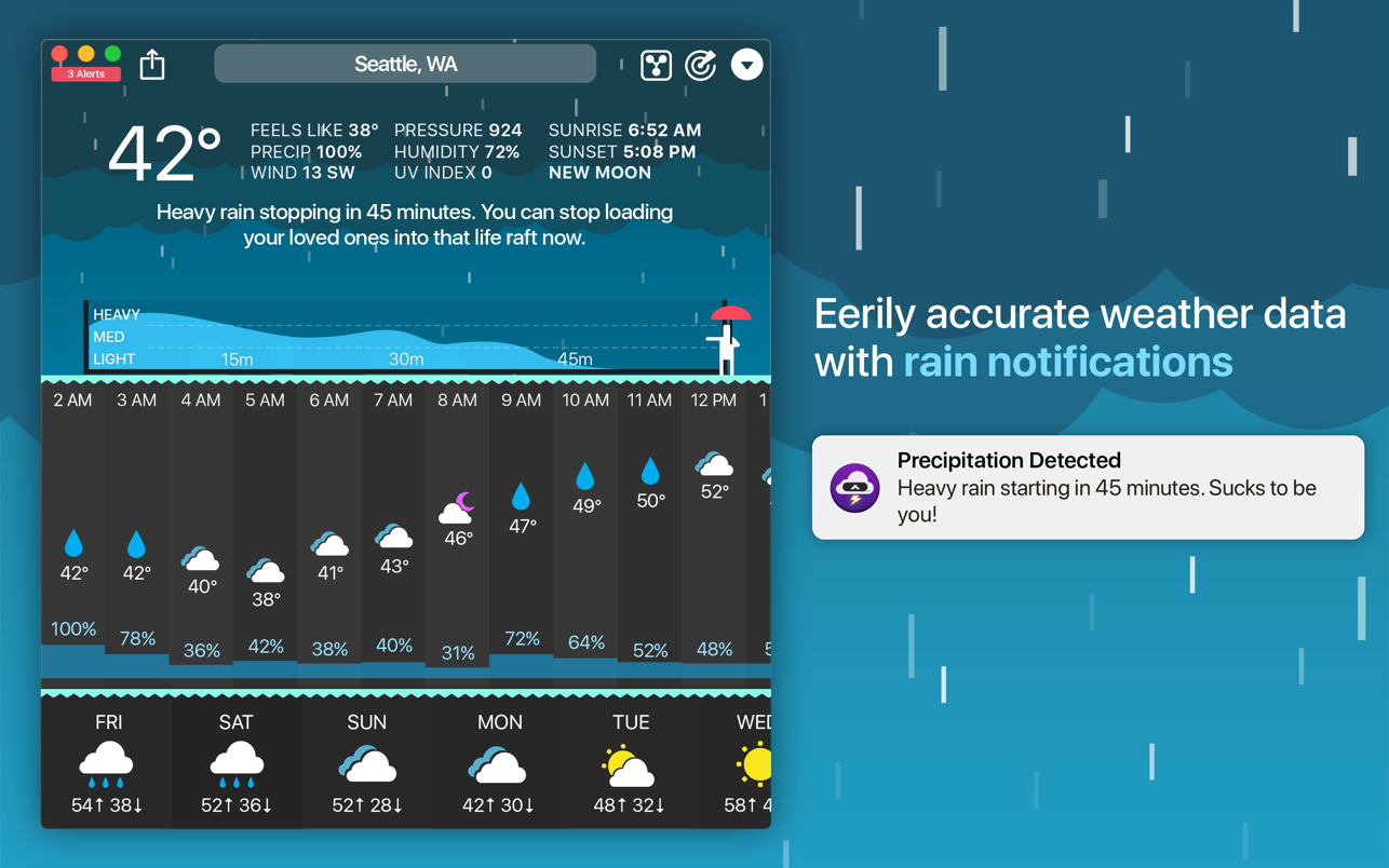 CARROT Weather for Mac 4.15.16 破解版 会说话的天气预报软件