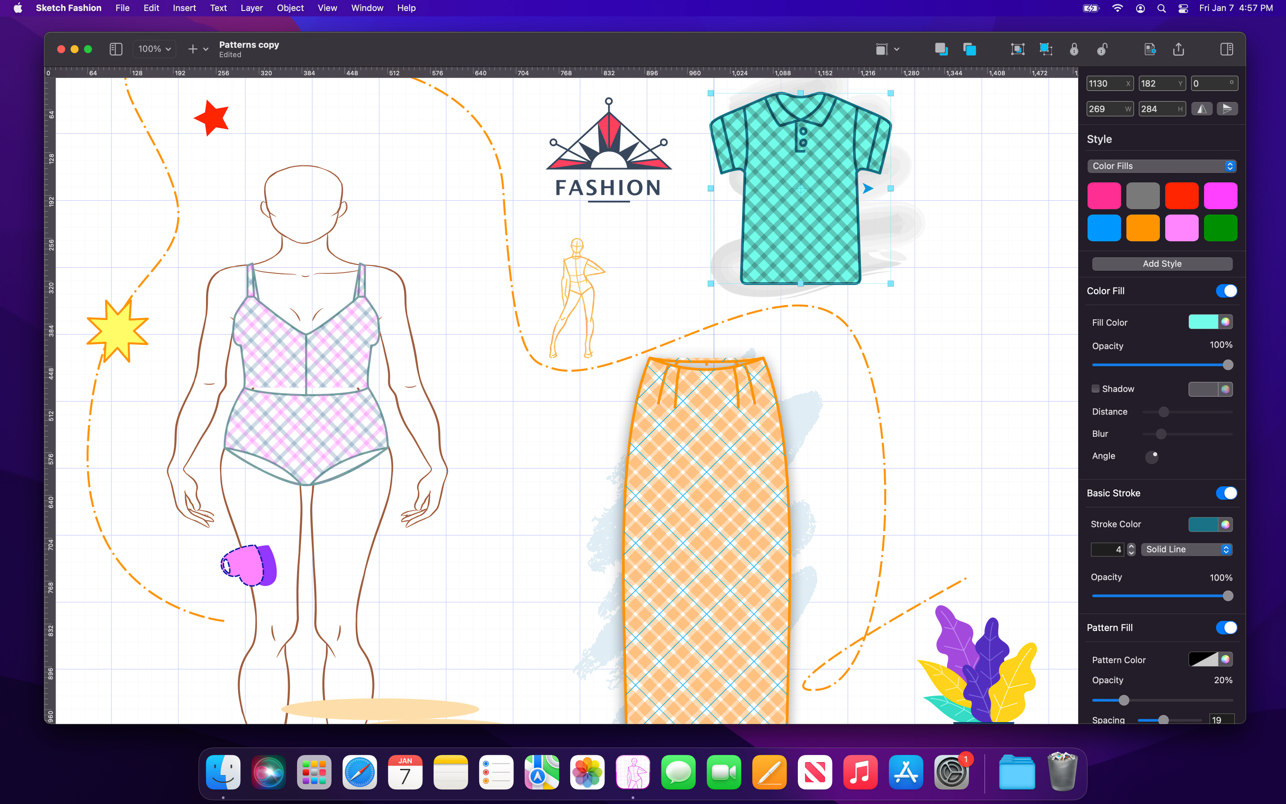 Sketch Fashion for Mac 1.2.8 破解版 优秀的服装设计工具 时尚原型工具