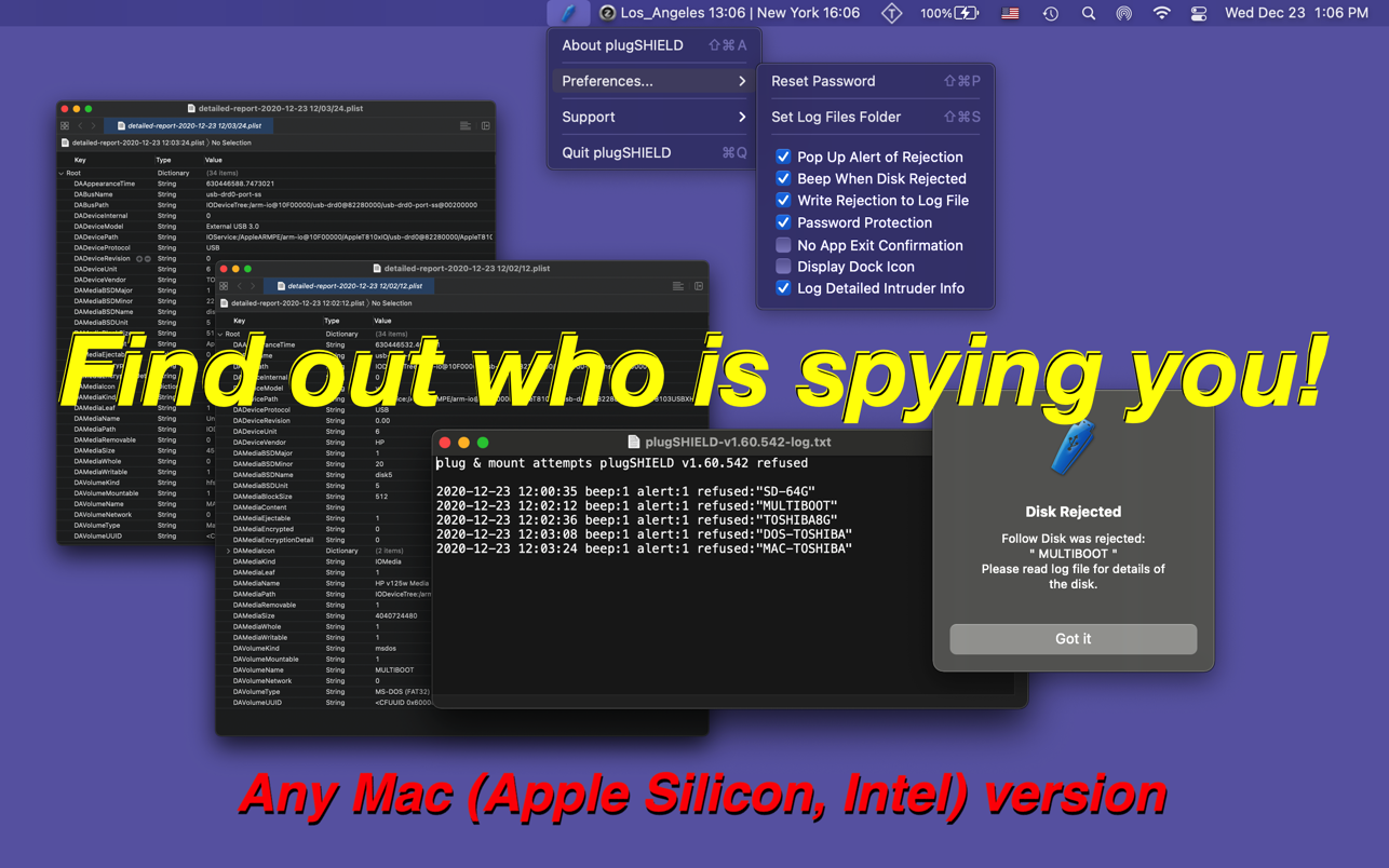 plugSHIELD 1.70 Mac 破解版 移动存储设备管理