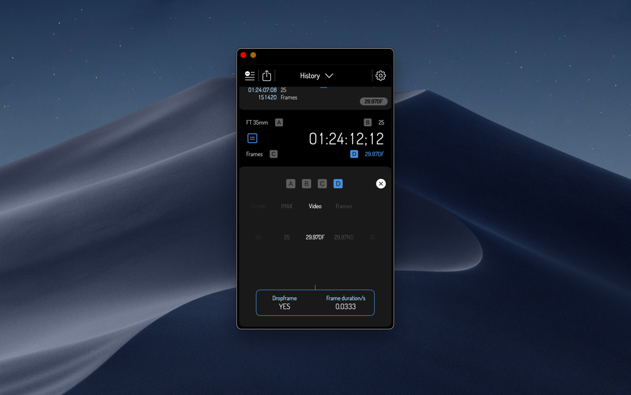 Timecode Pro 3.2.4 Mac 破解版 时间码计算器
