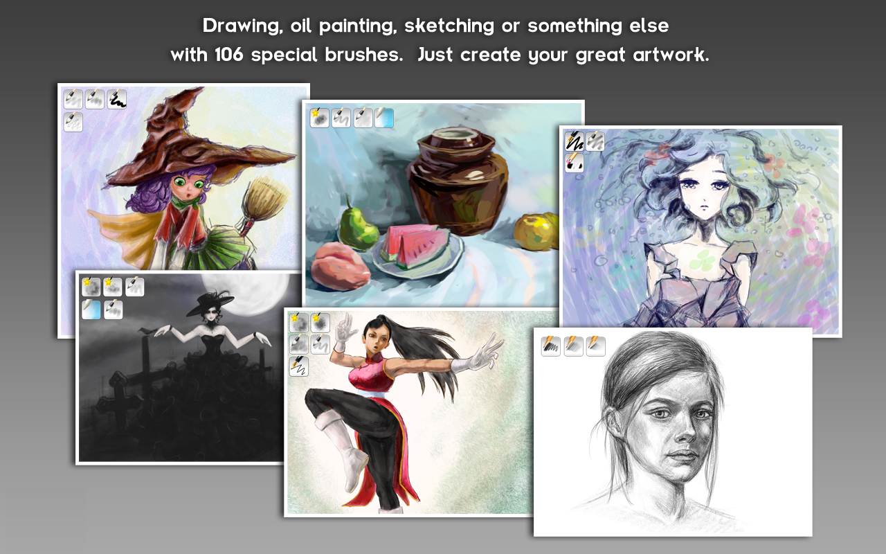 My PaintBrush Pro 2.2.0 Mac 破解版 百种画笔选择,可素描,自定义文字