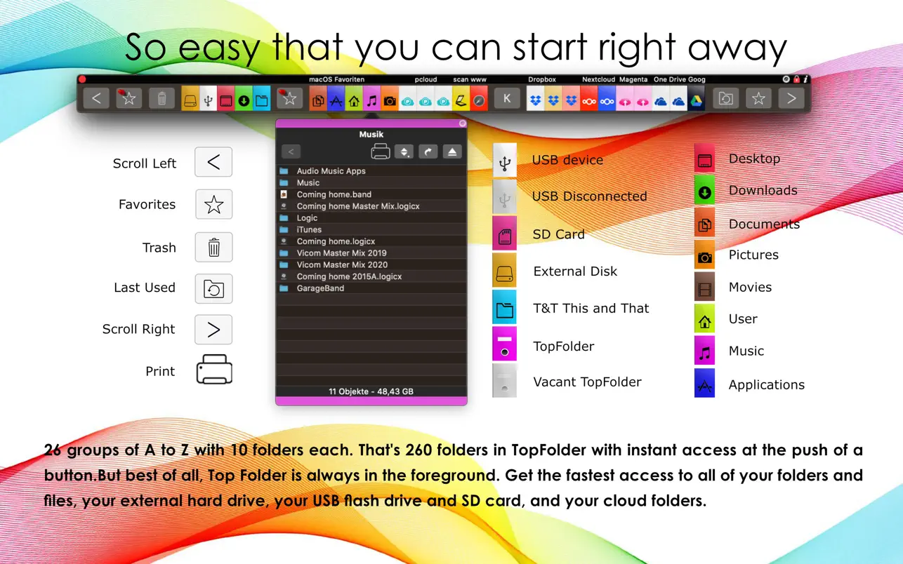 TopFolder 2.1.1 Mac 破解版 菜单栏快速访问工具