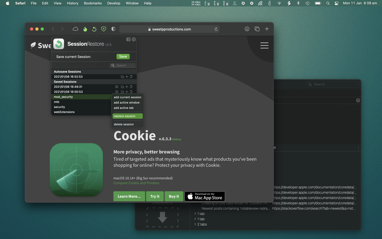 SessionRestore for Safari 2.7.4 Mac 破解版 会话页面备份恢复工具