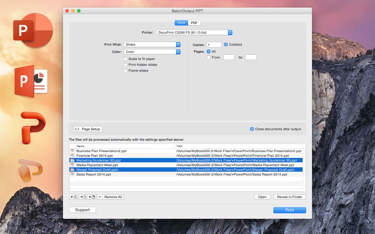 BatchOutput PPT 2.2.23 Mac 破解版 PowerPoint打印和PDF制作工具