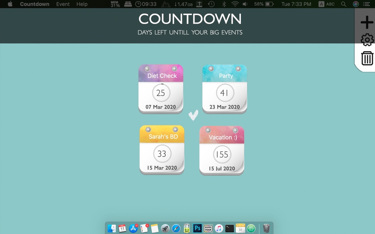Countdown 2.1 Mac 破解版 Mac倒计时工具