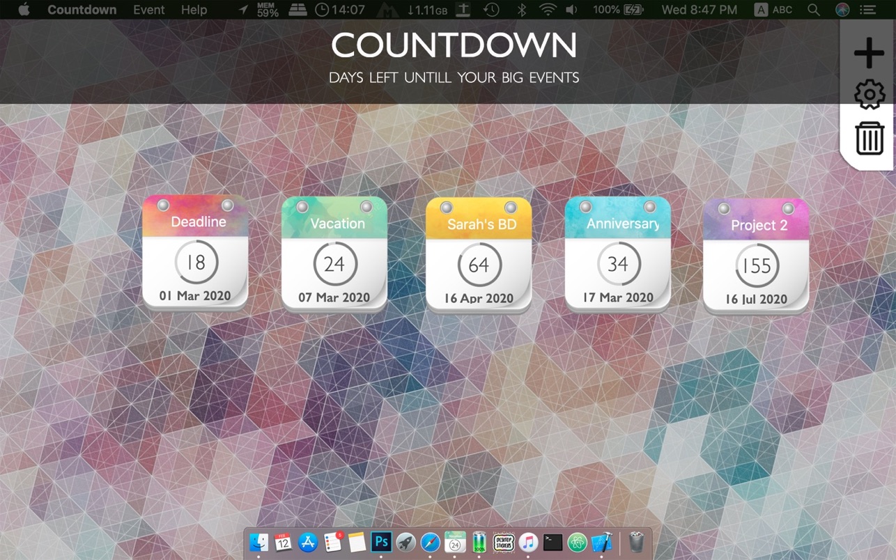 Countdown 2.1 Mac 破解版 Mac倒计时工具