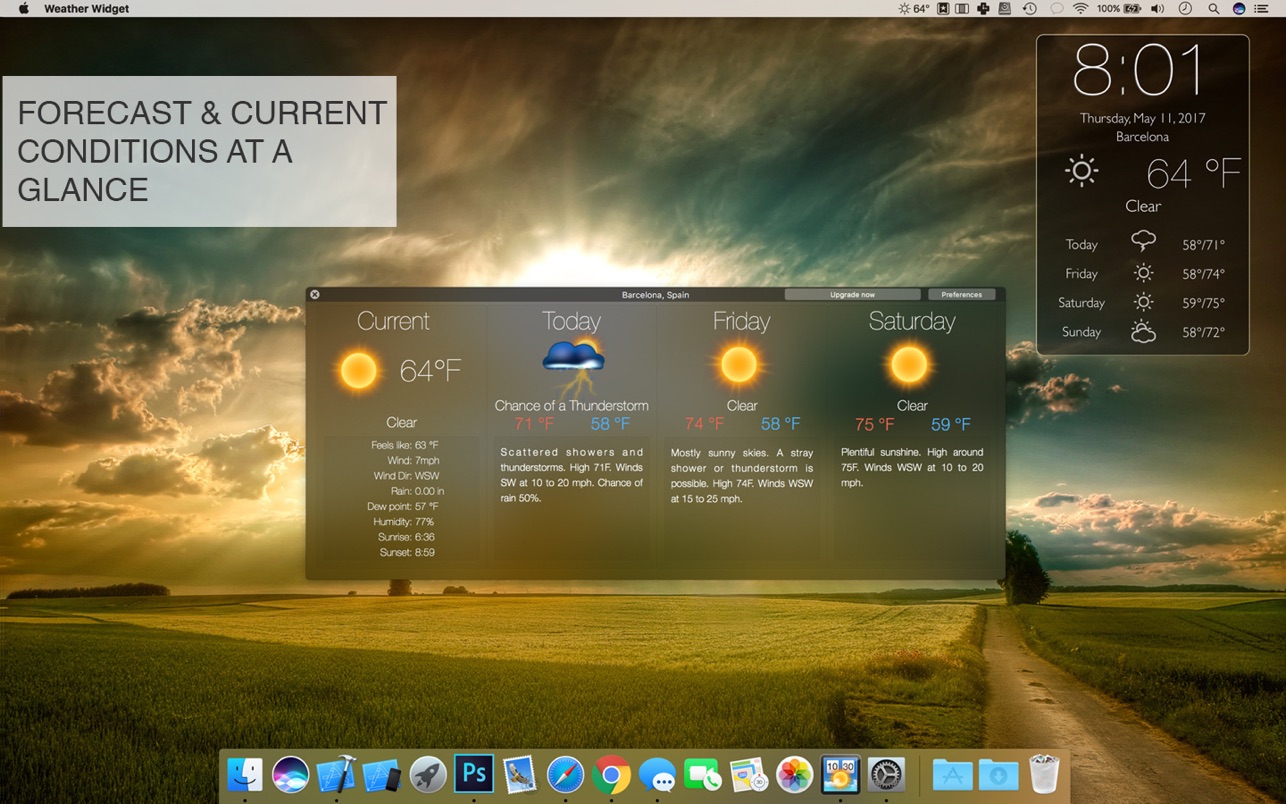 Weather Widget 4.0.0 Mac 中文破解版 桌面天气预报工具