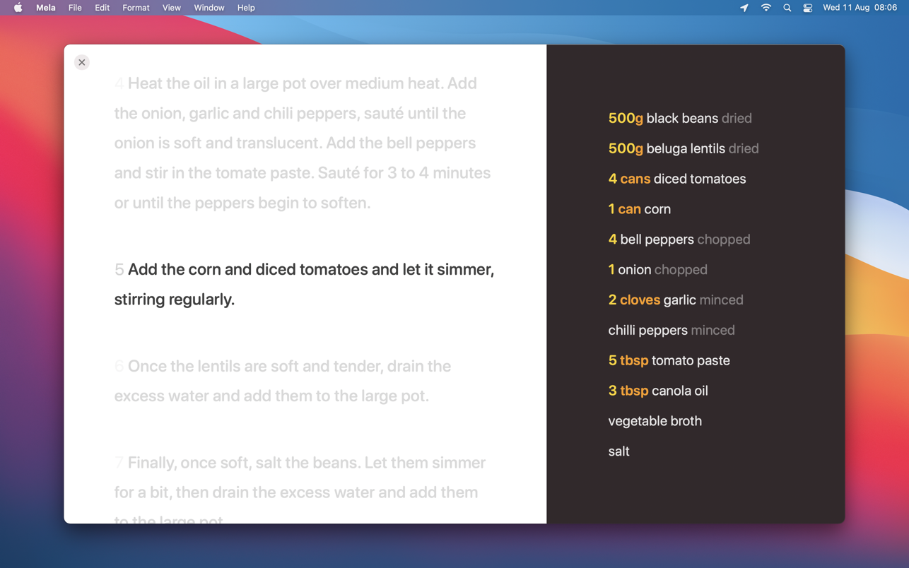 Mela 1.6.3 Mac 破解版 食谱管理软件