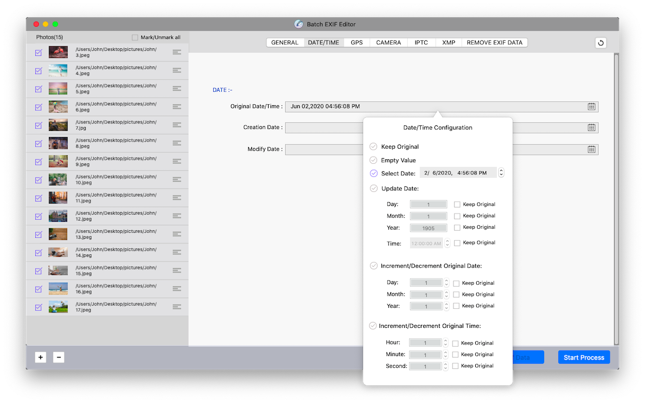 Batch Exif Editor Pro 1.1 Mac 破解版 图片编辑软件