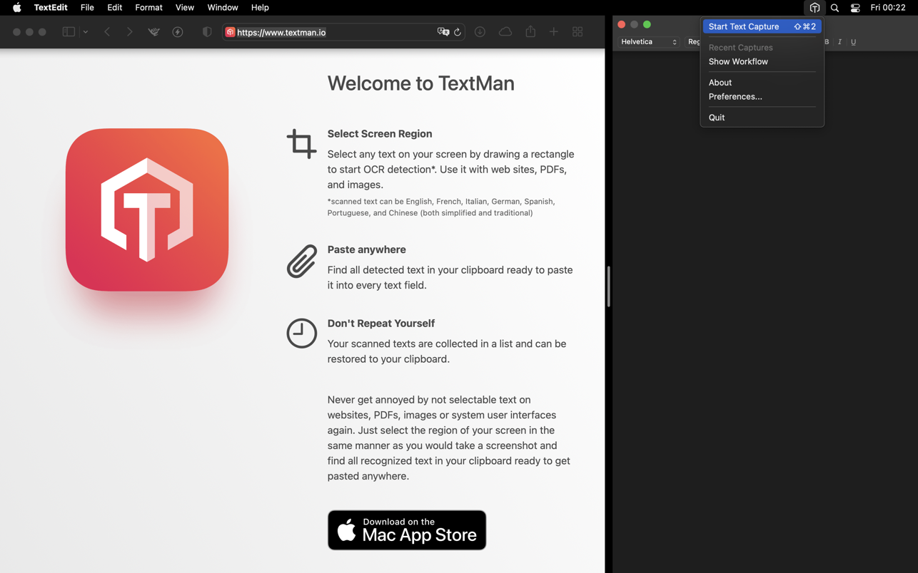 TextMan 1.9 Mac 破解版 OCR文字识别软件
