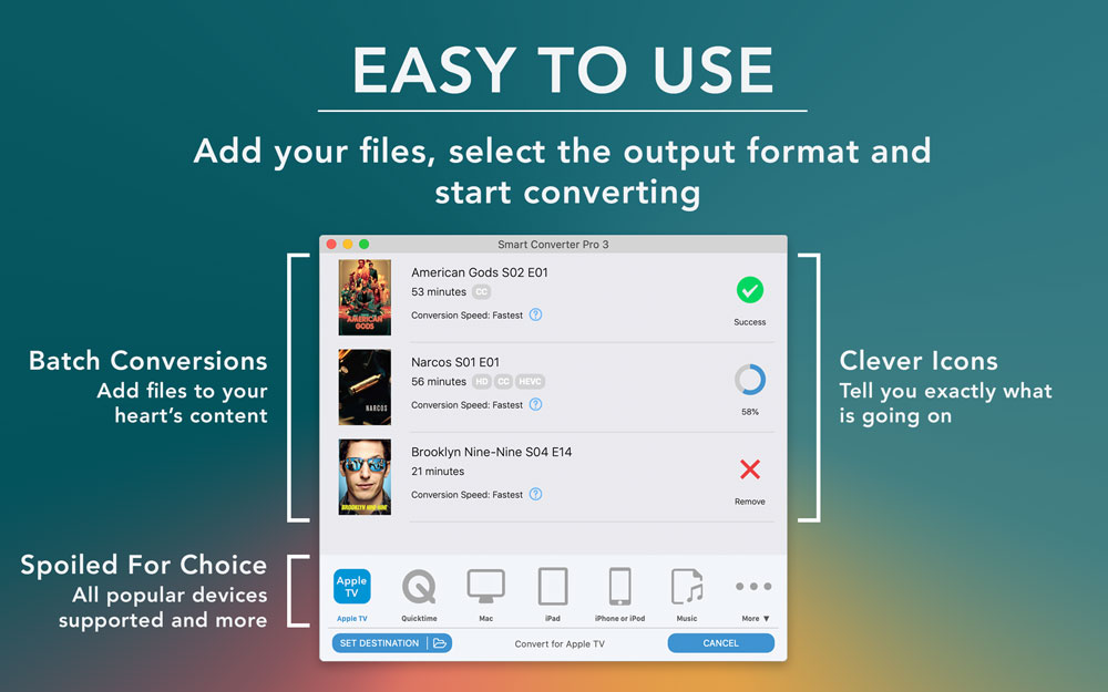 Smart Converter Pro Mac 破解版 Mac上快速的视频格式转换软件
