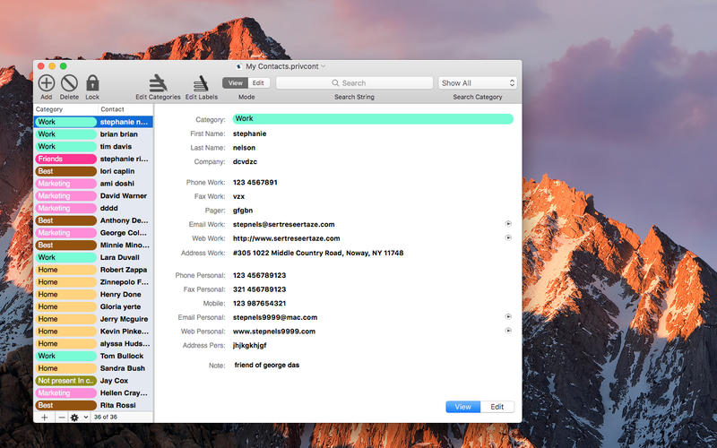 Private Contact 3.6.1 Mac 破解版 - 加密通讯录工具