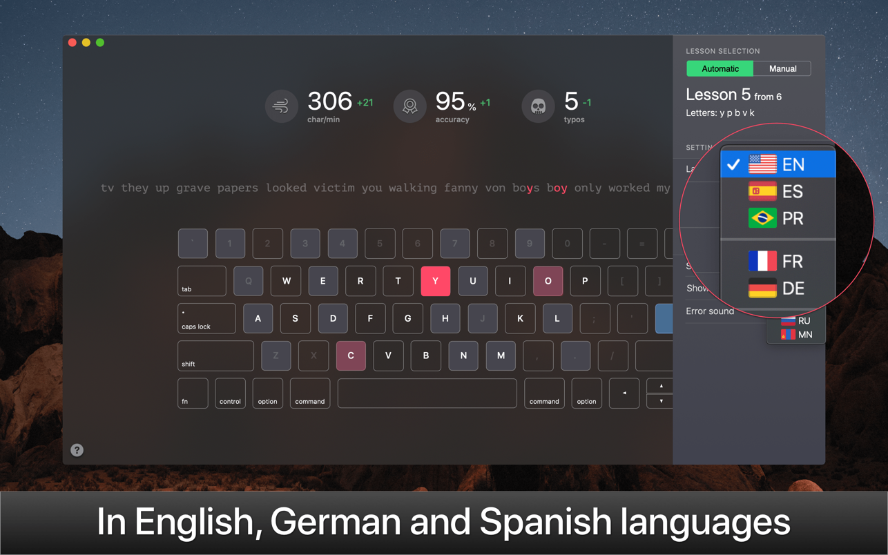 KeyKey Typing Practice 2.9.1 Mac 破解版 优秀的键盘打字练习软件