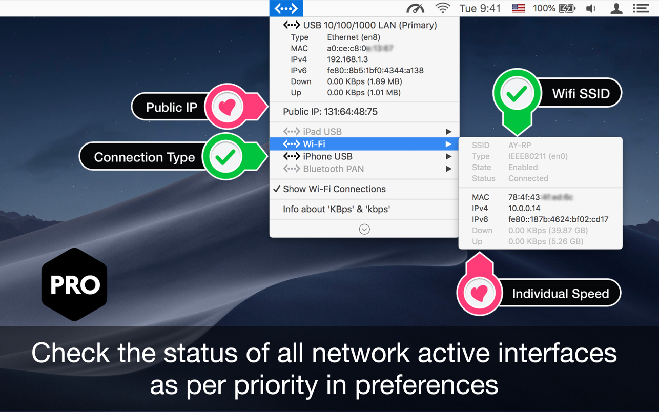 Ethernet Status Lite 5.5 Mac 破解版 以太网-LAN网络连接状态